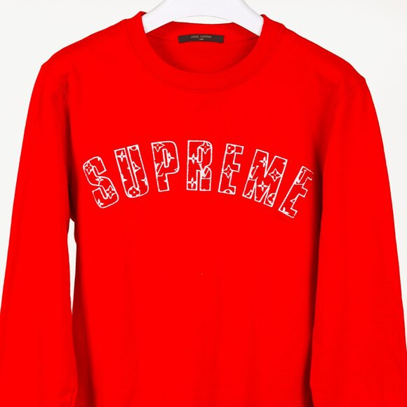 Louis Vuitton x Supreme Red Arc Logo Crewneck Sweatshirt - Picture 3 of 11